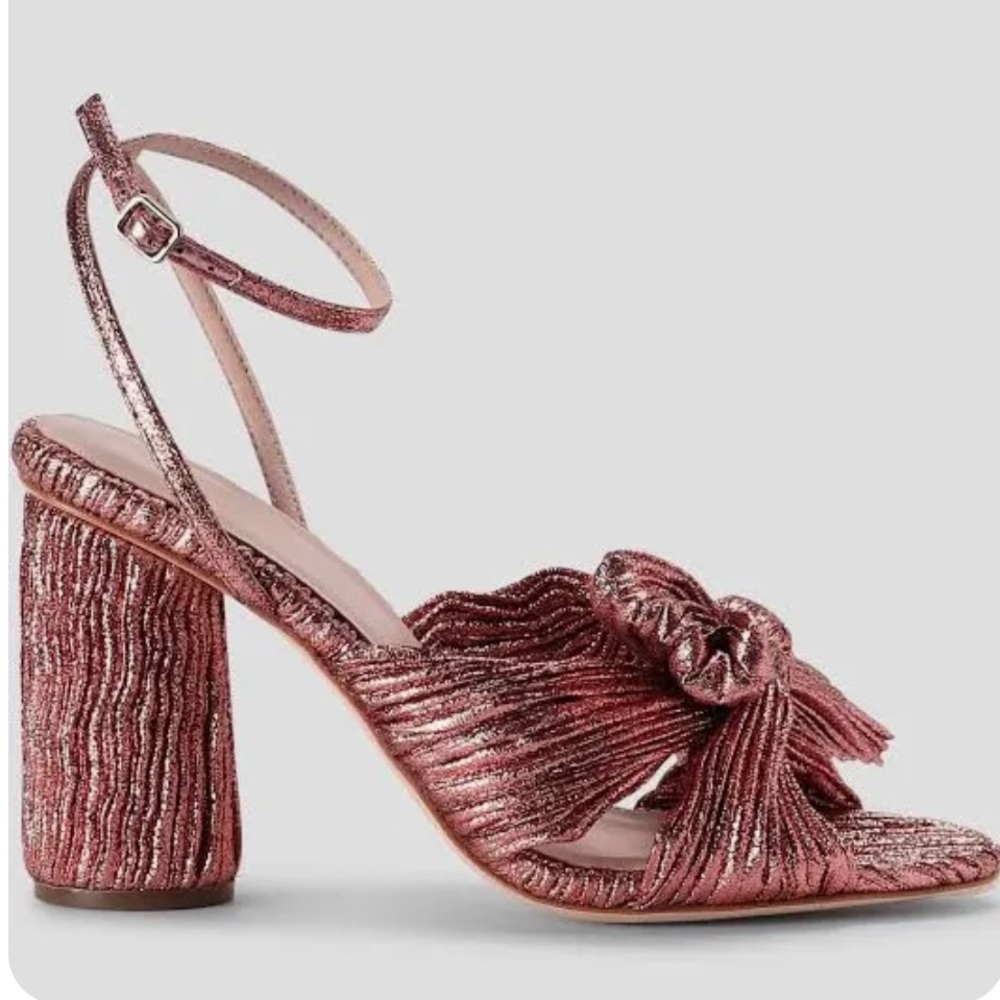 Loeffler Randall Women's Camellia Bow Heel in Metallic Rose